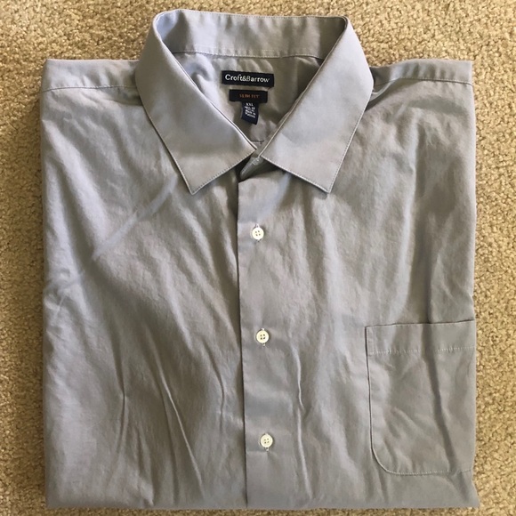 croft and barrow slim fit dress shirt